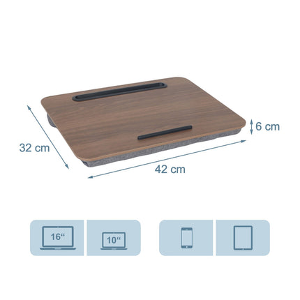 Laptop Tray with Phone Holder – Cushion for Bed & Sofa