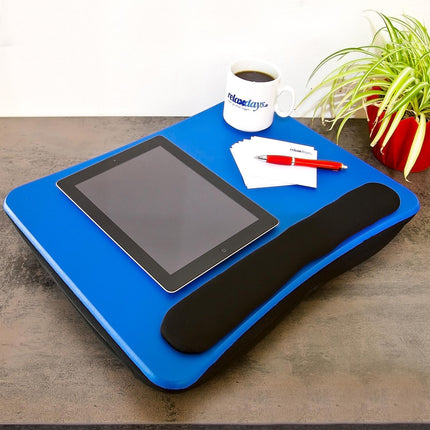 Polštář pod notebook modrý s opěrkou zápěstí
