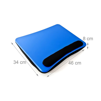 Polštář pod notebook modrý s opěrkou zápěstí