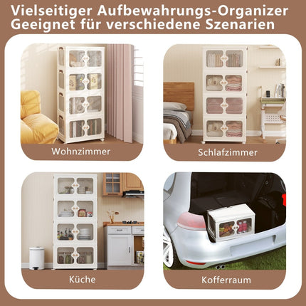 Large 212L Storage Box with Lid, Wheels, Clear Doors