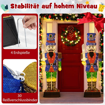 Velký 3D louskáček s mečem, 110 LED světel, 184 cm