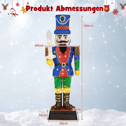 Velký 3D louskáček s mečem, 110 LED světel, 184 cm