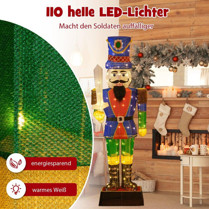 Velký 3D louskáček s mečem, 110 LED světel, 184 cm