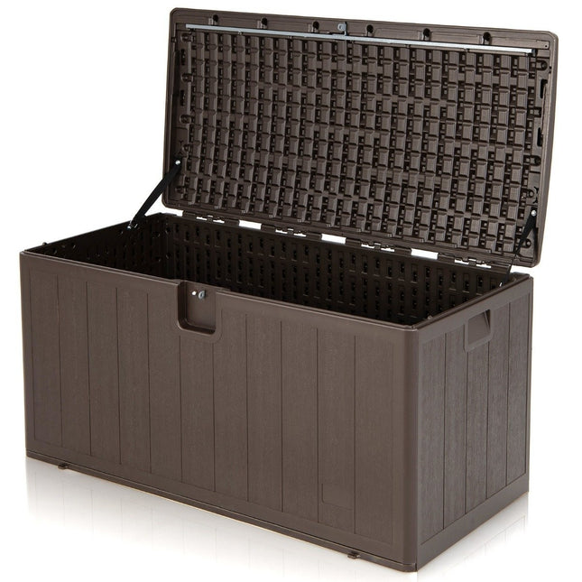 Velký úložný box 400L, truhla odolná vůči slunci 127.5 x 64 x 64 cm hnědá