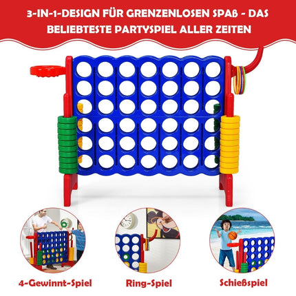Velká hra 4 v řadě Jumbo, sada 84 x 33 x 79 cm, modrá + červená