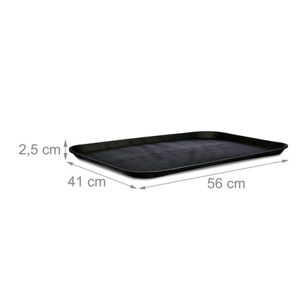 Velký černý gastro podnos 56x41cm – protiskluzový povrch