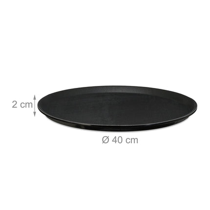 Velké černé servírovací podnosy, sada 2 ks, Ø40cm
