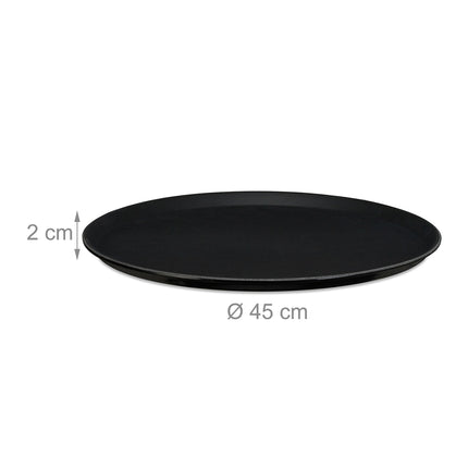 Velké černé servírovací podnosy, sada 2 ks – Ø45cm