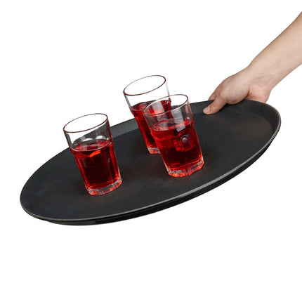 Velké černé servírovací podnosy, sada 2 ks – Ø45cm
