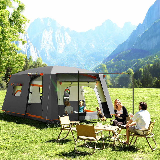 Grote kampeertent, 4-6 personen, 2 kamers, waterdicht