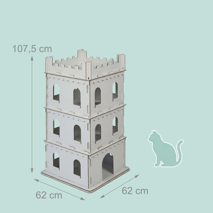 Großes Katzenhaus aus Pappe – 3 Ebenen, einfacher Aufbau