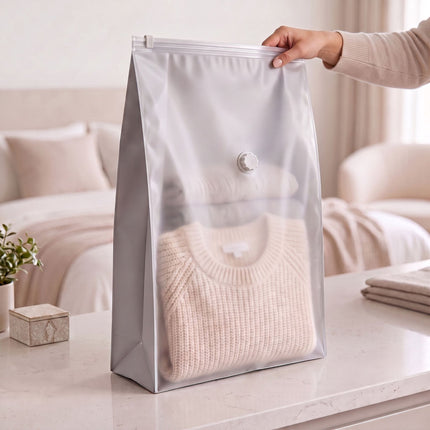 Large Gray Vacuum Storage Bags, 100x80 cm, Pack of 12