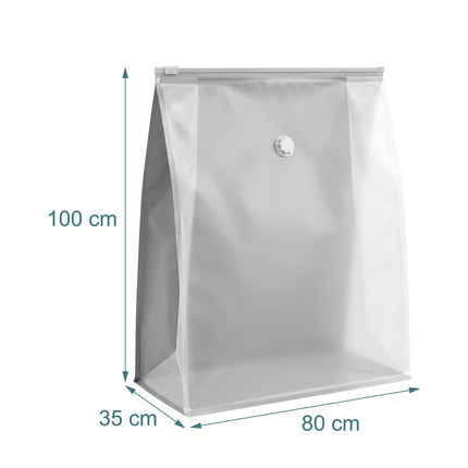 Large Grey Vacuum Storage Bags, 100x80 cm, 10-Pack