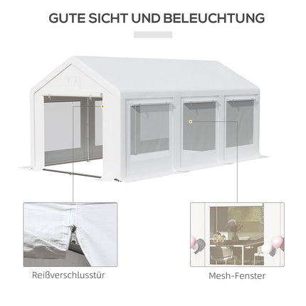 Large White Outdoor Party Tent - 6x3M, Removable Walls
