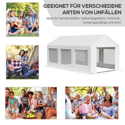 Large White Outdoor Party Tent - 6x3M, Removable Walls