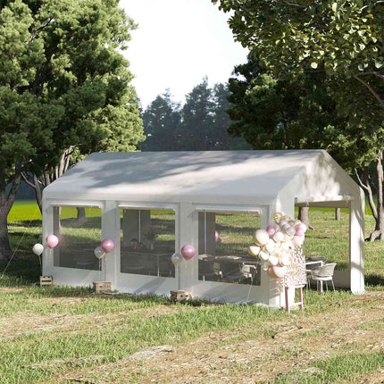 Large White Outdoor Party Tent - 6x3M, Removable Walls