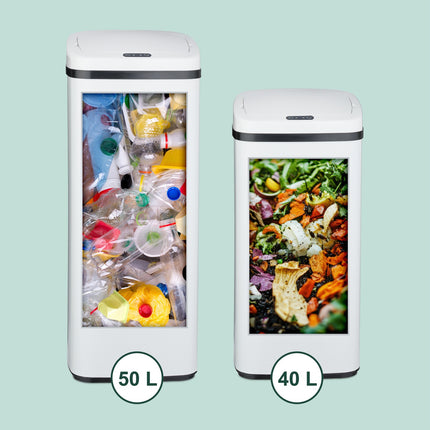 Large Steel Kitchen Bin with Automatic Sensor