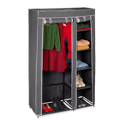Großer Stoffkleiderschrank mit Kleiderstange