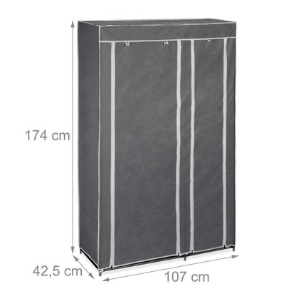 Großer Stoffkleiderschrank mit Kleiderstange
