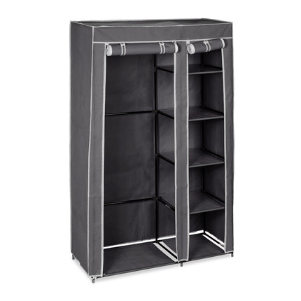 Großer Stoffkleiderschrank mit Kleiderstange