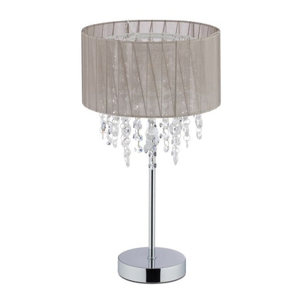 Velká stolní lampa organza křišťál
