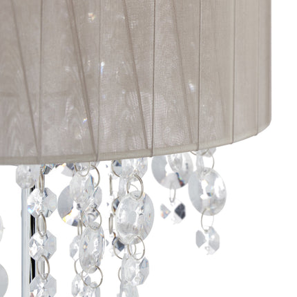 Velká stolní lampa organza křišťál