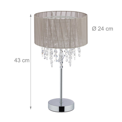 Velká stolní lampa organza křišťál
