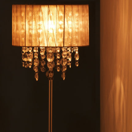 Velká stolní lampa organza křišťál