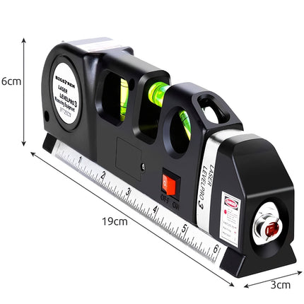 Laser-Wasserwaage mit Maßband 250cm Bigstren 21747 