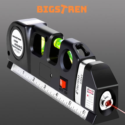 Laser-Wasserwaage mit Maßband 250cm Bigstren 21747 
