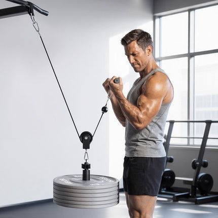 Lat Pulley System, Steel Cables, 127 kg Capacity