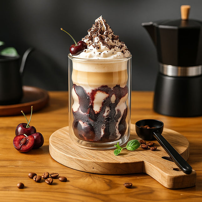 Sklenice na latte macchiato s dvojitou stěnou, s lžičkami