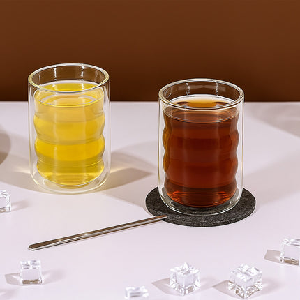 Sklenice na latte macchiato s dvojitou stěnou, s lžičkami