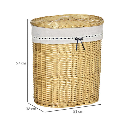 Ratanový koš na prádlo s víkem, objem 100L, přírodní