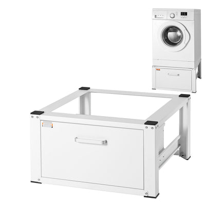 Laundry Pedestal With Drawer, 299kg Steel Washer Base