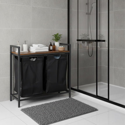 Laundry Sorter with 2 Removable Bags and Shelf