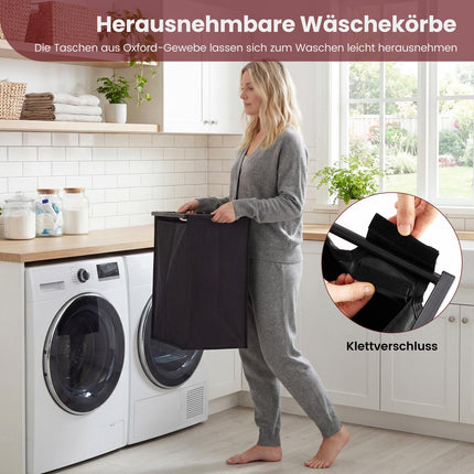 Laundry Sorter with 3 Removable Bags and Shelf, 75L