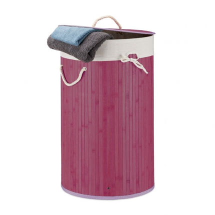Koš na prádlo, bambus, kulatý