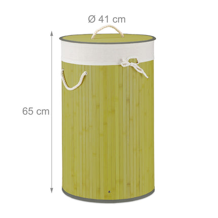 Laundry basket bamboo round