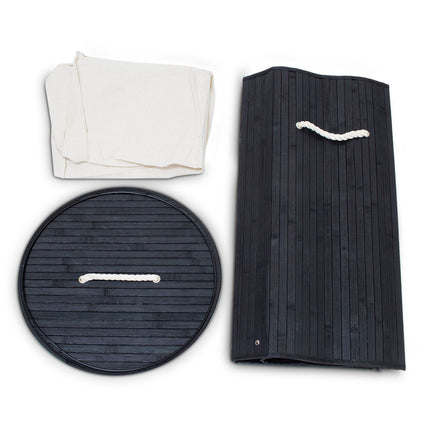 Laundry basket bamboo round