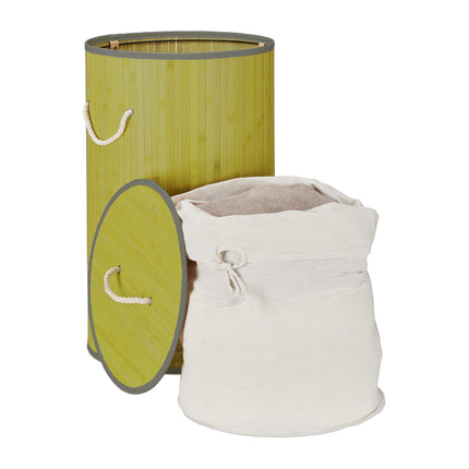 Laundry basket bamboo round