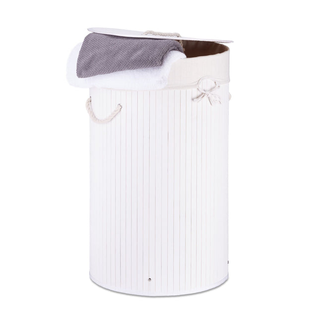 Koš na prádlo, bambus, kulatý