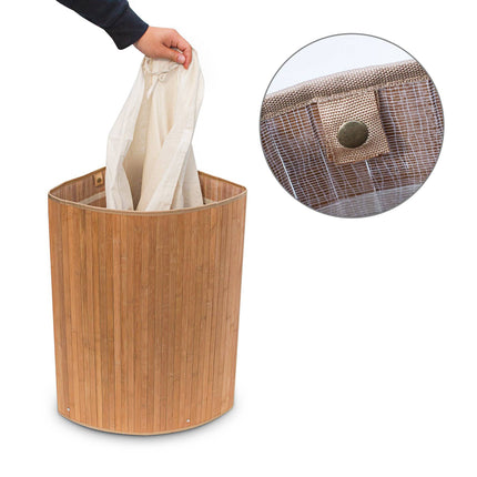 Laundry basket corner bamboo