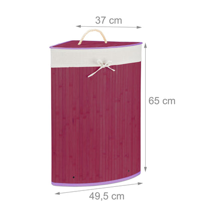 Laundry basket corner bamboo
