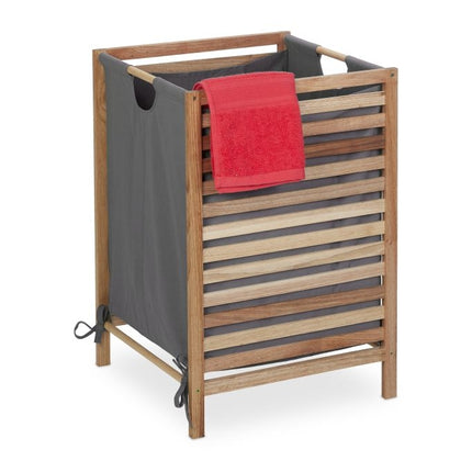 Laundry basket in walnut