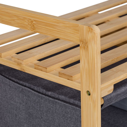 Laundry basket stand with 3 compartments