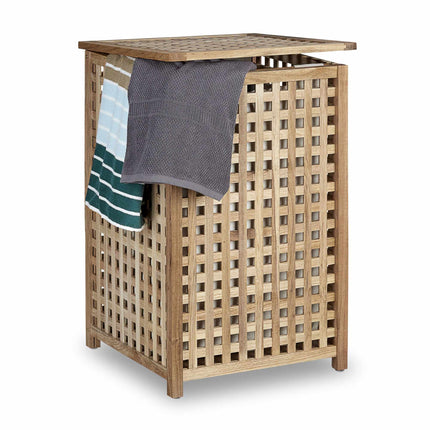 Wasmand van notenhout