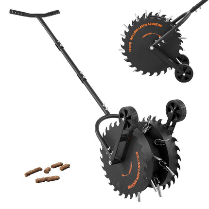 Lawn Core Aerator Roller, 16.6 In, Anti-Clog Tines