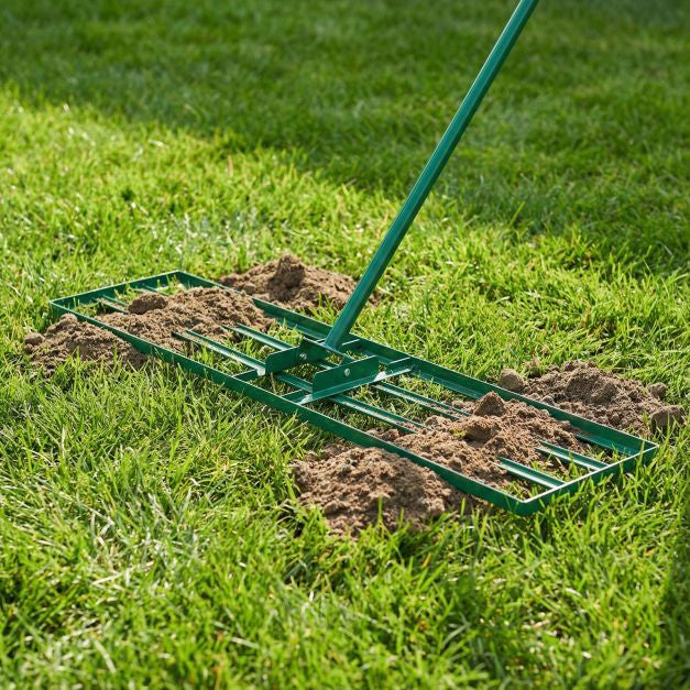 Lawn Leveling Rake, 177cm Adjustable Handle, Anti-Slip Grip