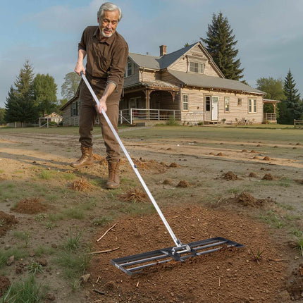 Lawn Leveling Rake, 36x10 in Plate, 83.9 in Handle